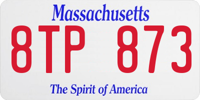 MA license plate 8TP873