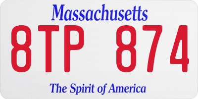 MA license plate 8TP874