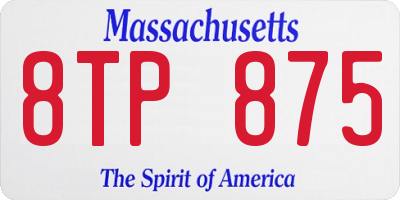 MA license plate 8TP875