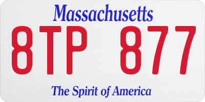 MA license plate 8TP877