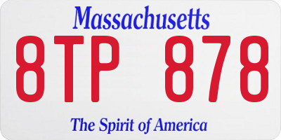 MA license plate 8TP878