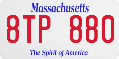 MA license plate 8TP880