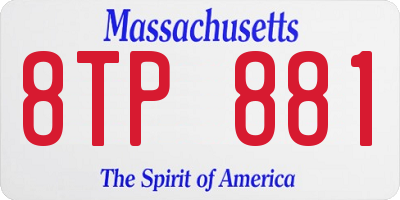 MA license plate 8TP881