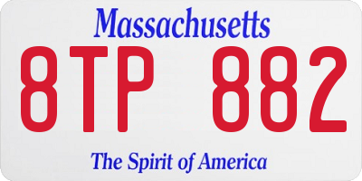 MA license plate 8TP882