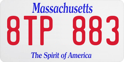 MA license plate 8TP883