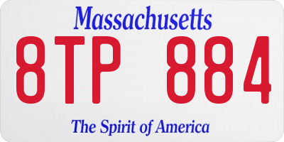 MA license plate 8TP884