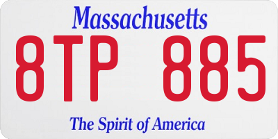 MA license plate 8TP885