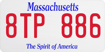 MA license plate 8TP886