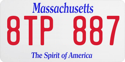 MA license plate 8TP887