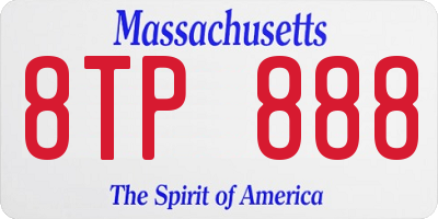 MA license plate 8TP888