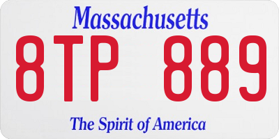 MA license plate 8TP889