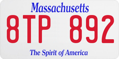 MA license plate 8TP892
