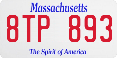 MA license plate 8TP893