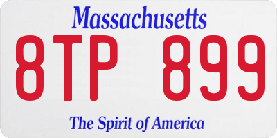 MA license plate 8TP899