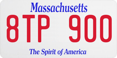 MA license plate 8TP900