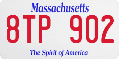 MA license plate 8TP902