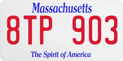 MA license plate 8TP903