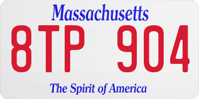 MA license plate 8TP904