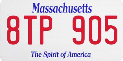 MA license plate 8TP905