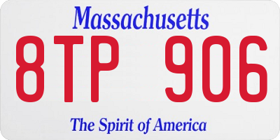 MA license plate 8TP906