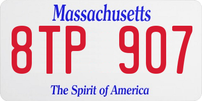 MA license plate 8TP907
