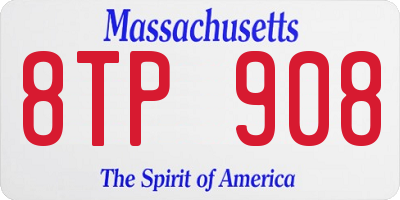 MA license plate 8TP908