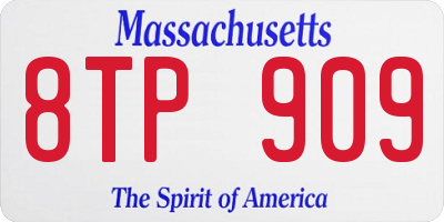 MA license plate 8TP909