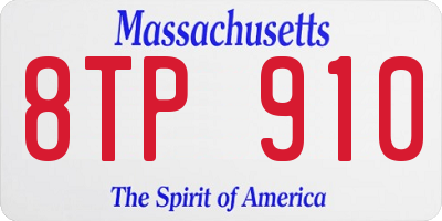 MA license plate 8TP910