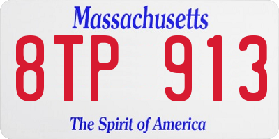 MA license plate 8TP913