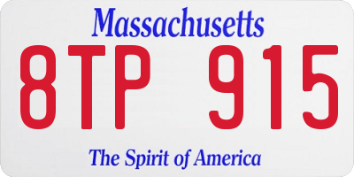 MA license plate 8TP915
