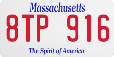 MA license plate 8TP916