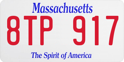 MA license plate 8TP917