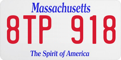 MA license plate 8TP918