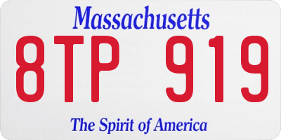 MA license plate 8TP919