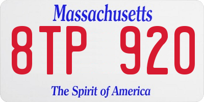 MA license plate 8TP920