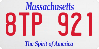 MA license plate 8TP921