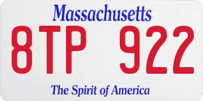 MA license plate 8TP922
