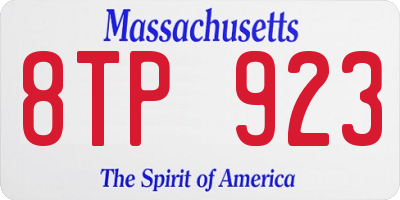 MA license plate 8TP923