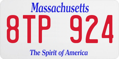 MA license plate 8TP924