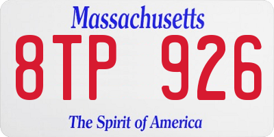 MA license plate 8TP926