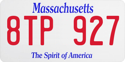 MA license plate 8TP927