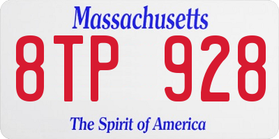 MA license plate 8TP928