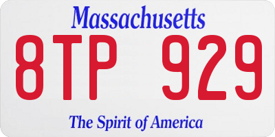 MA license plate 8TP929