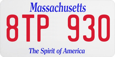 MA license plate 8TP930
