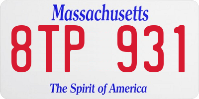 MA license plate 8TP931