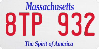 MA license plate 8TP932