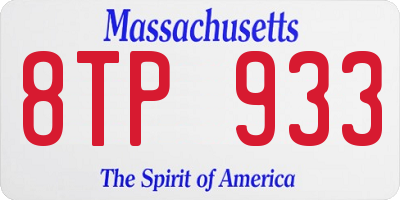 MA license plate 8TP933