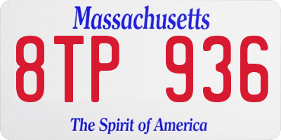 MA license plate 8TP936