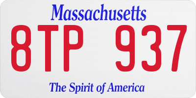 MA license plate 8TP937