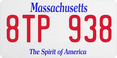 MA license plate 8TP938